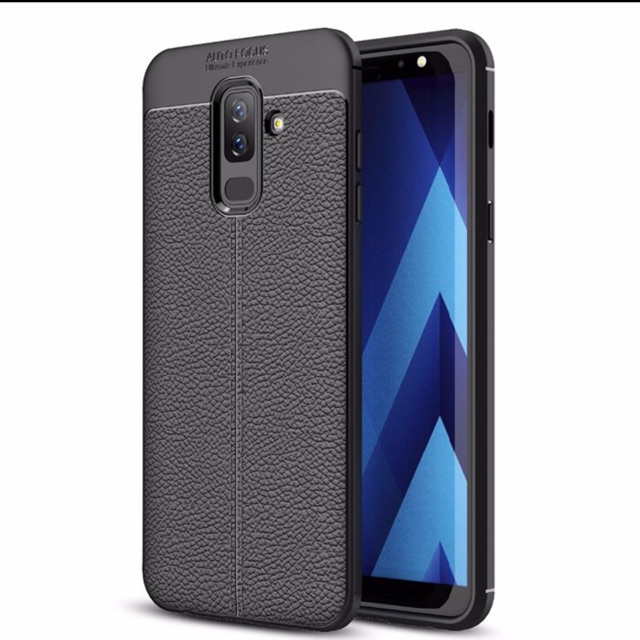 Ốp lưng silicon dẻo giả da Auto Focus cao cấp dành cho Samsung A6 Plus 2018 - Hàng chính hãng