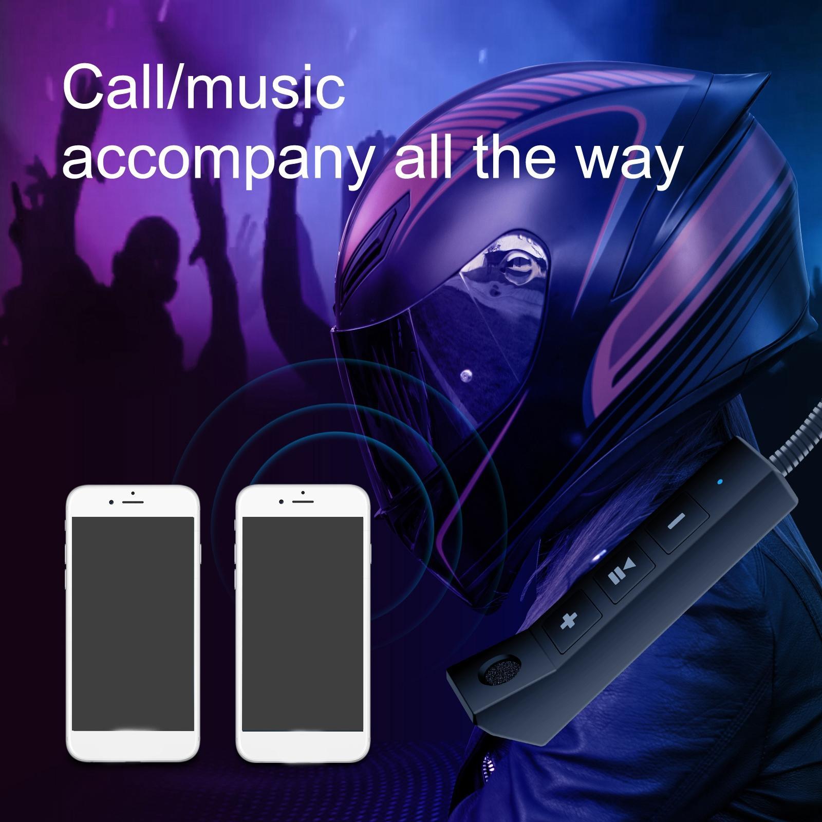 Motorcycle Helmet Bluetooth 5.0 Headset Noise Canceling Earphone Fit for Riding
