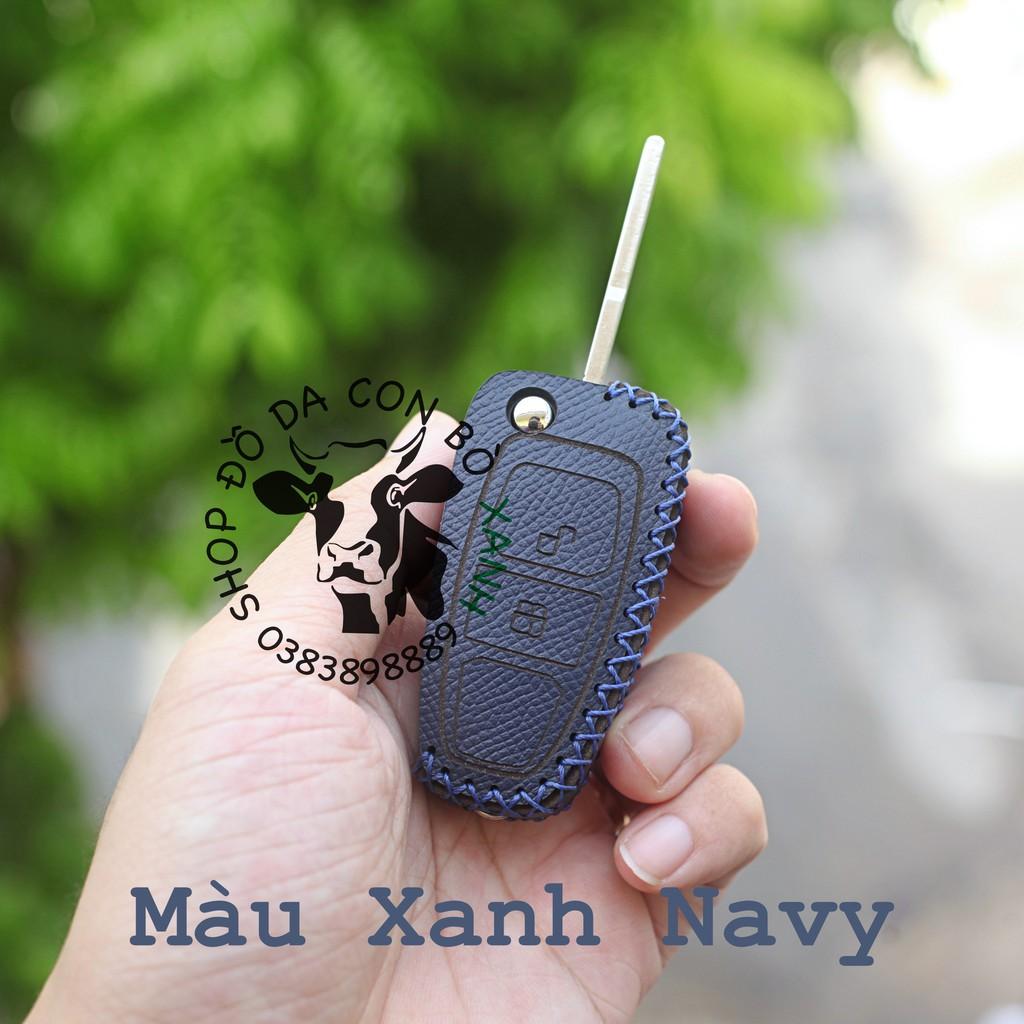 Bao da dành cho chìa khoá Ford Focus, Ecosport, Fiesta, Ranger chìa Gập handmade da thật 002