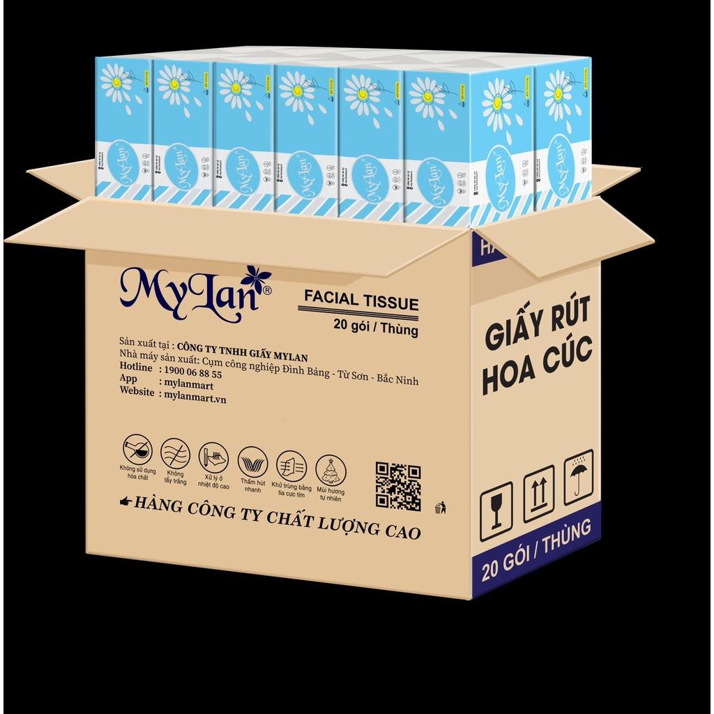 Giấy rút hoa cúc MyLan (20 gói/thùng), Giấy rút cao cấp, Dai và Mịn