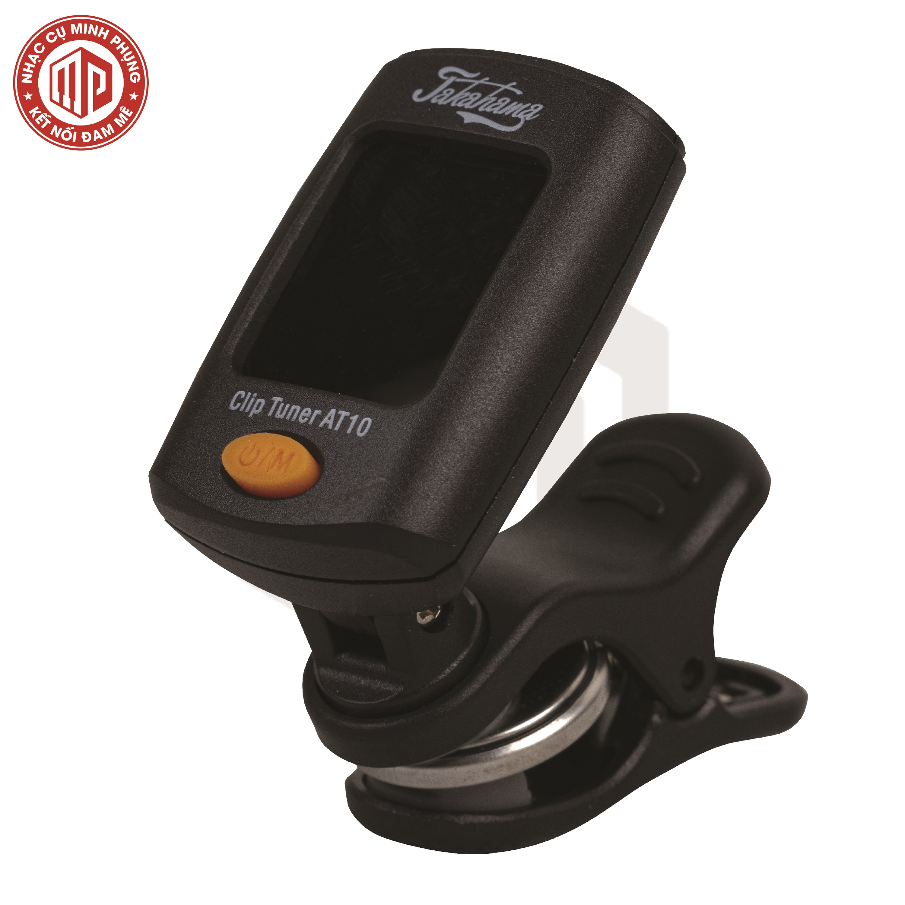 Máy lên dây, chỉnh dây, chỉnh âm, Clip Tuner - Takahama AT10 - Dành cho Chromatic, Guitar, Bass, Ukulele C, Kèm pin - Hàng chính hãng