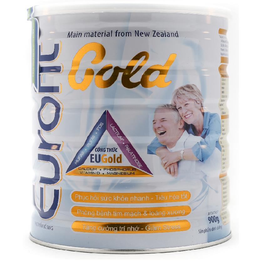 Sữa Eurofit Gold 900g (Dành cho người trưởng thành,người trung và cao tuổi, người có nguy cơ loãng xương, thiếu canxi, người ốm cần phục hồi sức khỏe)