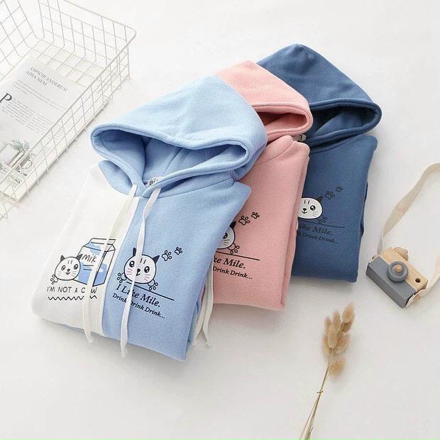 Áo Hoodie Nữ Mẫu Mèo Hoàng Thượng, Chất Thun Nỉ Cao Cấp , Form Dưới 60kg