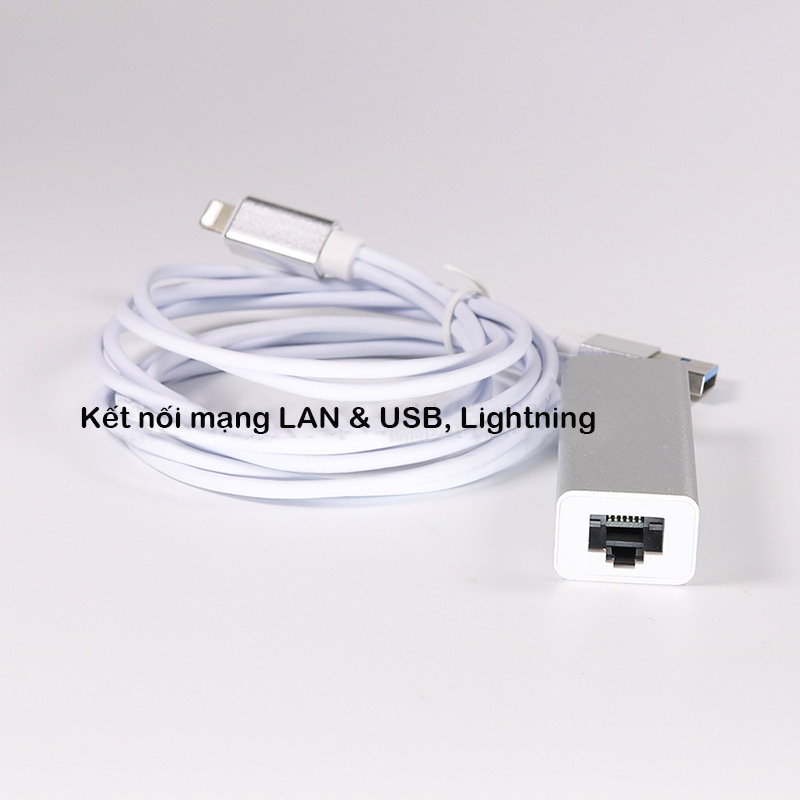 Set bộ chuyển đổi Promax RJ45 Ethernet cổng mạng, USB với nguồn sạc Lightning cho iPhone, iPad ( New Version) - Hàng chính hãng