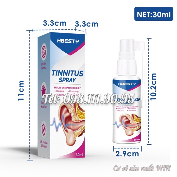 Chai xịt viêm tai, đau tai, chảy mủ, chảy dịch, ngứa tai, ù tai, nấm tai, nghe kém xuất xứ Singapore - Mã số 1106