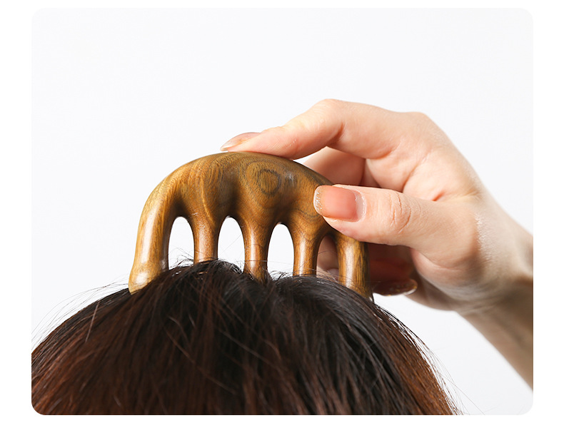 Lược Gỗ Đàn Hương Massage Da Đầu, Cổ Vai Gáy