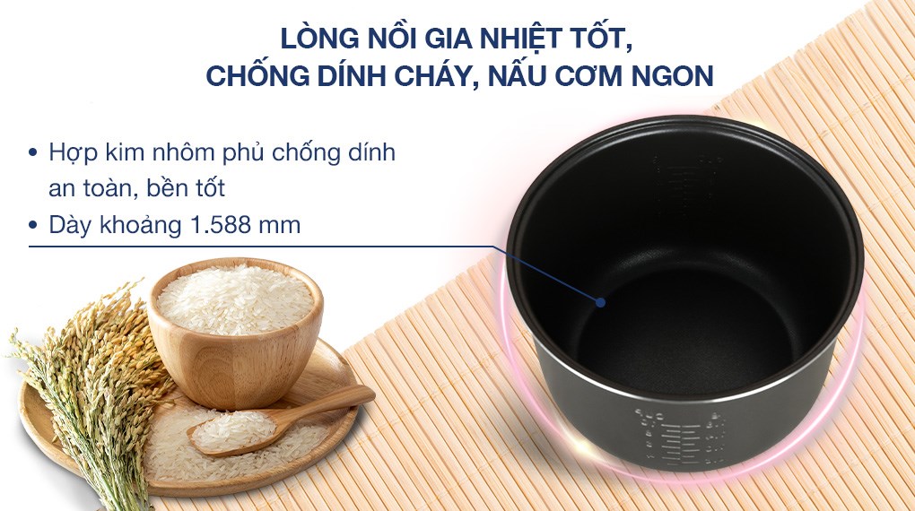 Nồi cơm nắp gài Panasonic 1.8 lít SR-MVN18FRAX - Hàng chính hãng