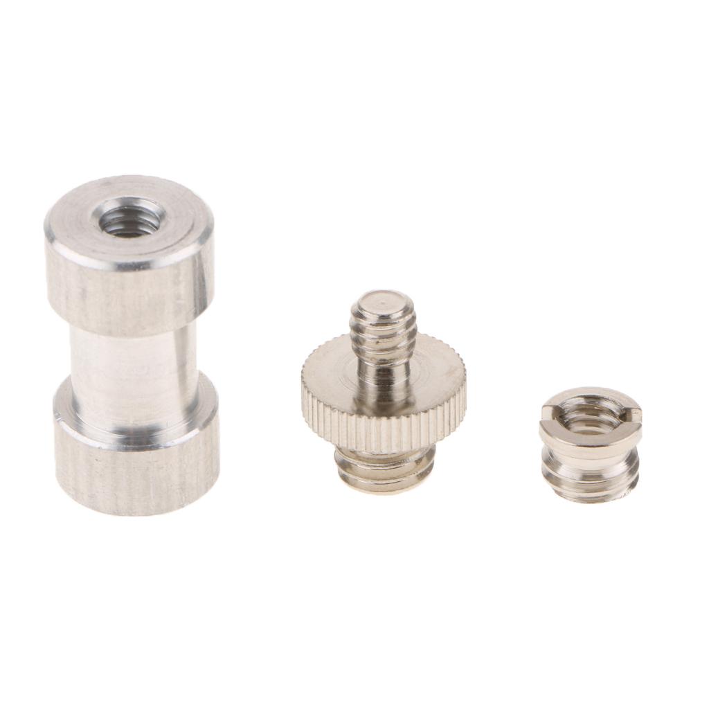 2 Pack 3in1 Tripod Screw Converter Adapter Mount 1/4" to 3/8" Stud Bolt Kit