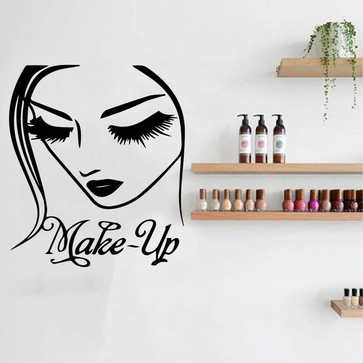 Decal Trang Trí Cửa Tiệm Nail - Spa - HairSalon - Nối Mi P2