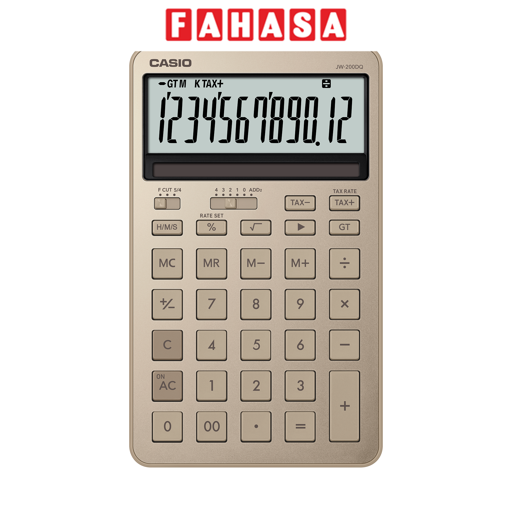 Máy Tính Văn Phòng Casio JW-200DQ-GD-W-DP - Màu Vàng Gold