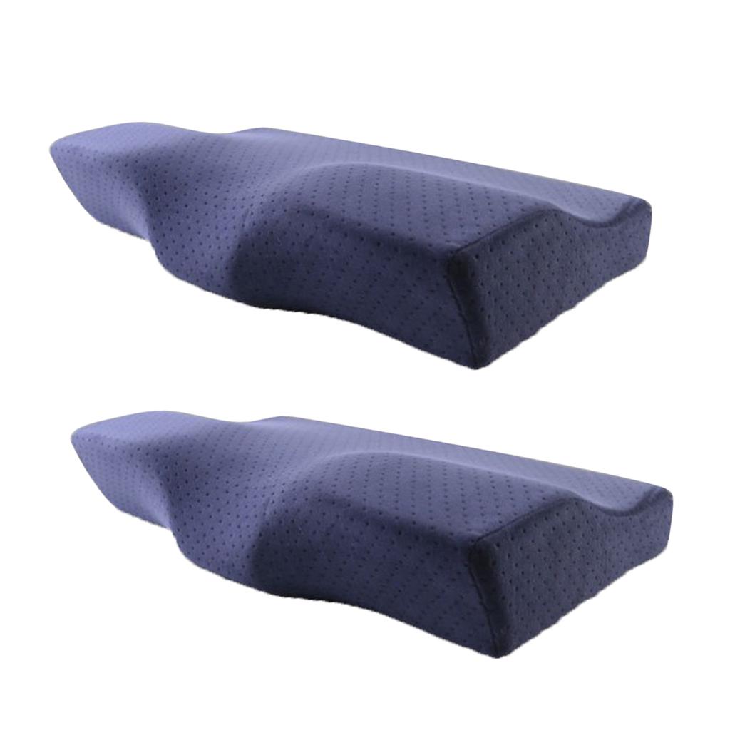 2pc Memory Foam Core Pillows Sleep Pillow Rest Sleeping Neck Head Back Supporter