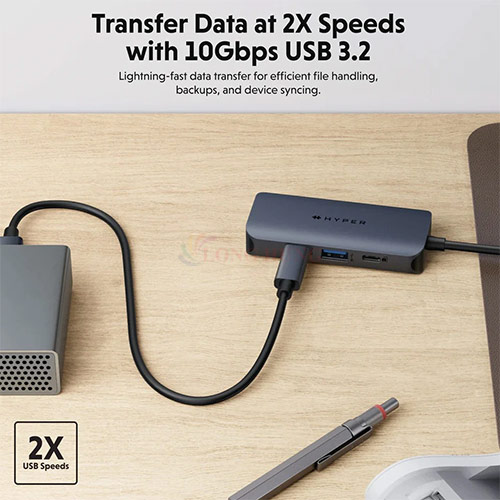 Cổng chuyển đổi HyperDrive Next 4-in-1 USB-C for Pro-grade Productivity HD4001GL - Hàng chính hãng