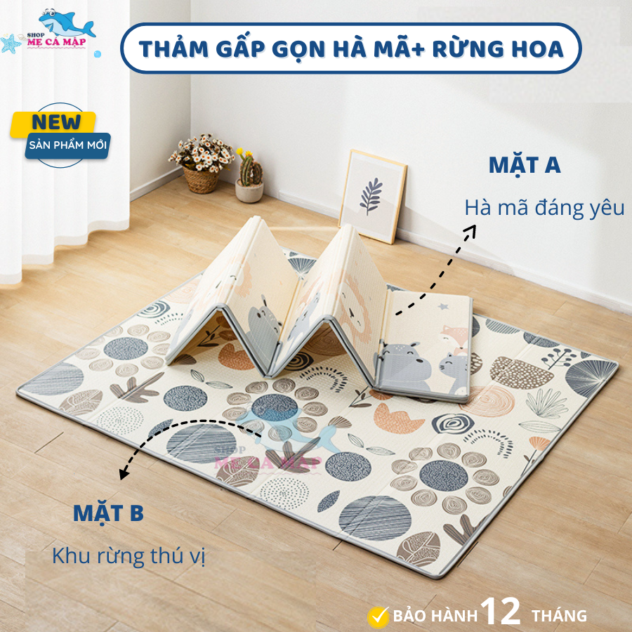 Thảm Gấp Gọn XPE Dày 2cm - Thảm Cho Bé Kèm Túi Đựng Tiện Lợi - Bảo Hành 1 Năm