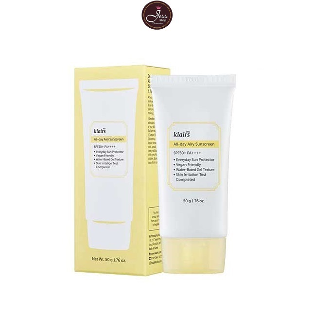 Kem Chống Nắng Dear Klairs All Day Airy Sunscreen SPF50+ PA++++ 50g Tặng 1 Mặt Nạ Dr.Morita