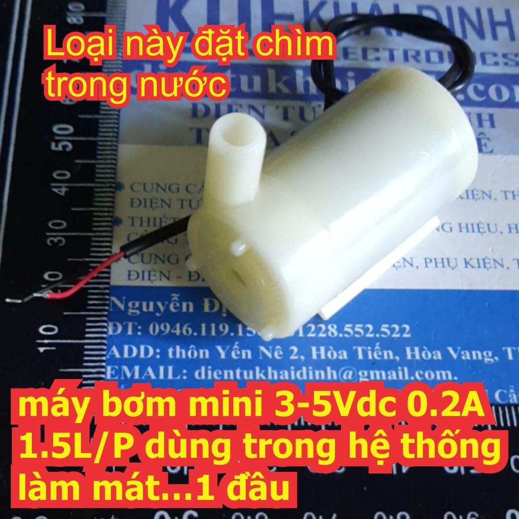 Máy bơm mini 3-5Vdc 0.2A 1.5L/P dùng trong hệ thống làm mát… kde4687