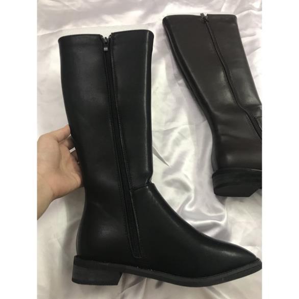 Hàng chất lượng Mã T2 Boots đùi trơn basic da lì bóng 2019