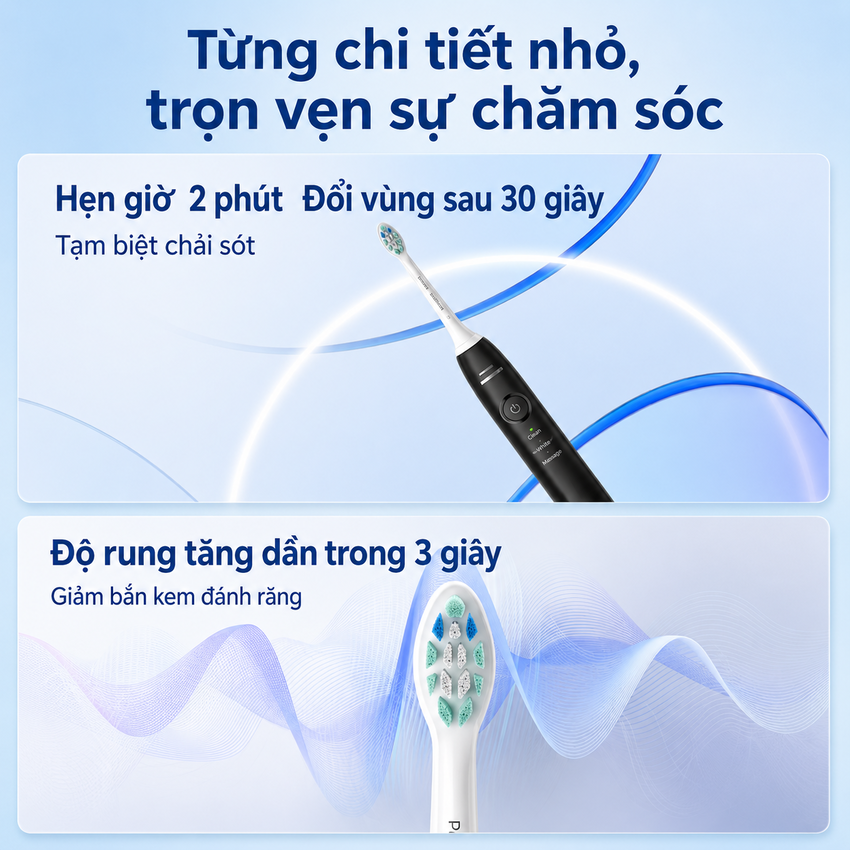 Bàn chải đánh răng điện thương hiệu Hà Lan cao cấp Philips DiamondClean Series 1 HX5070 - Hàng nhập khẩu