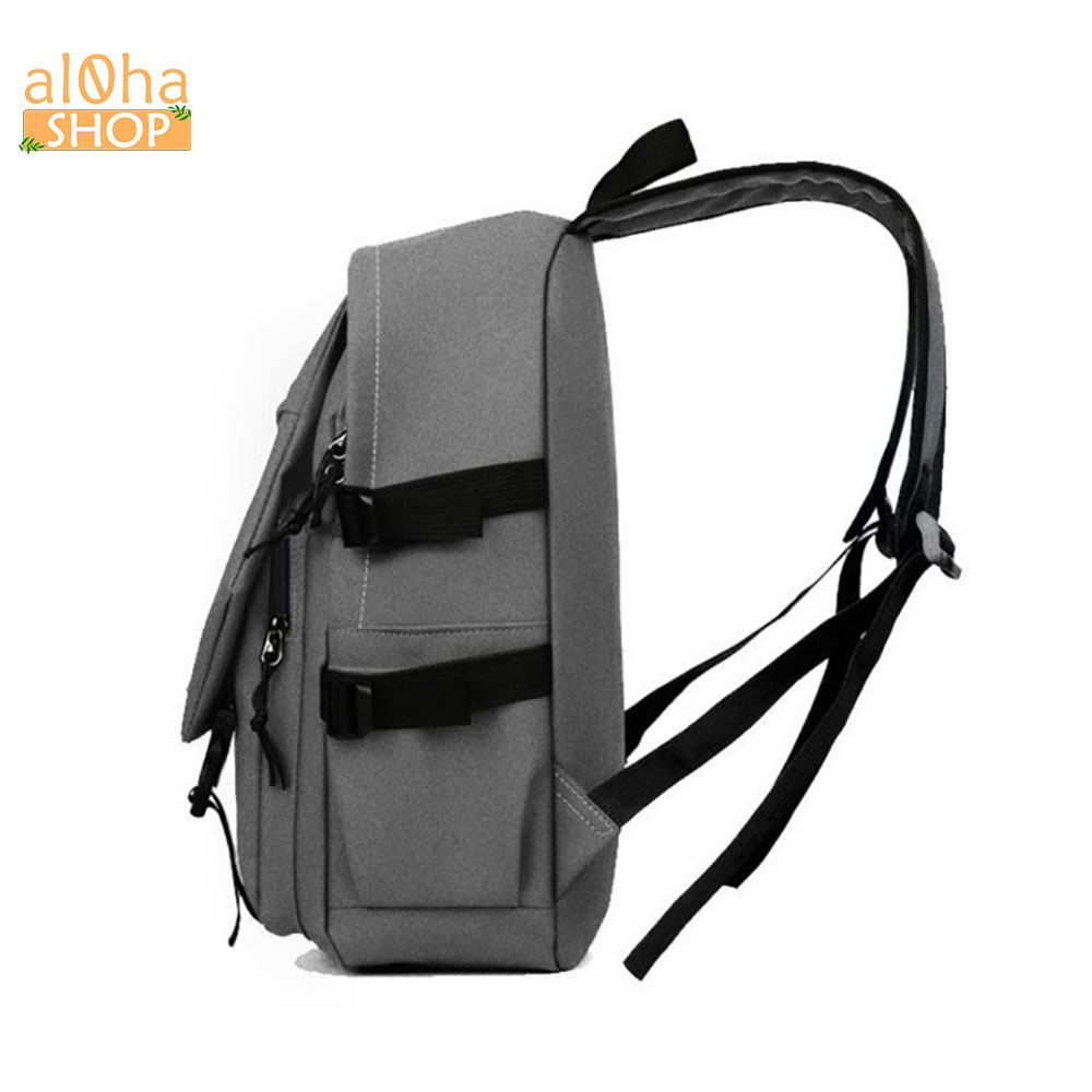 Balo Basic B0173 vải Polyester chống thấm nước đi học, đi làm, du lịch, đựng được laptop 15.6 inch Unisex nam nữ - al0ha Shop