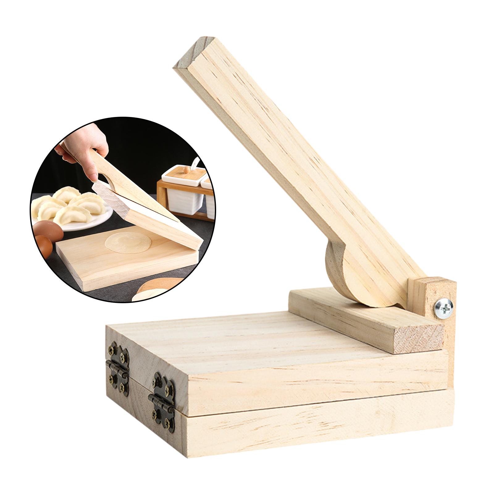 Wooden Tortilla Paste Press Manual Dumpling Presser Pizza Maker Baking Square