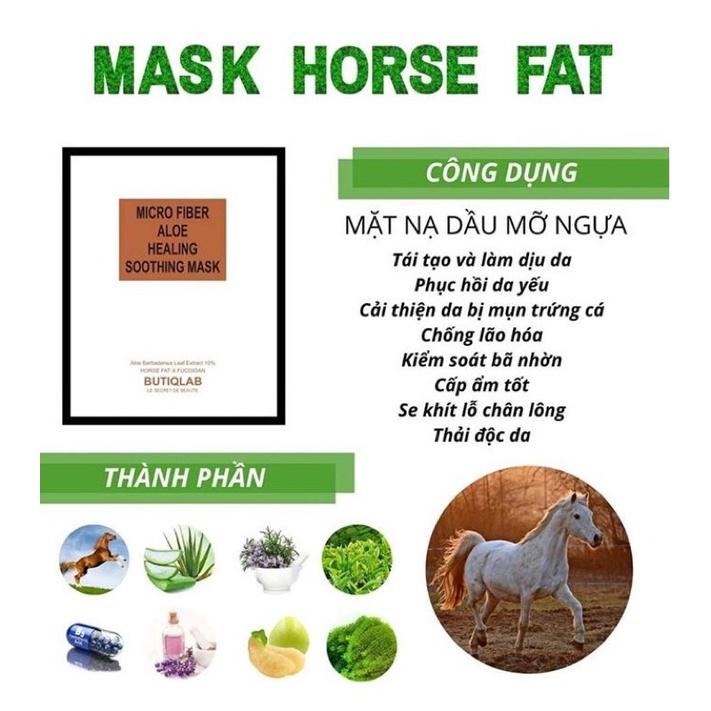 Miếng Mặt nạ Hàn Quốc mỡ ngựa dầu mỡ ngựa chuẩn Mask BUTIQLAB phục hồi dưỡng ẩm cho da - Hee's Beauty Skincare