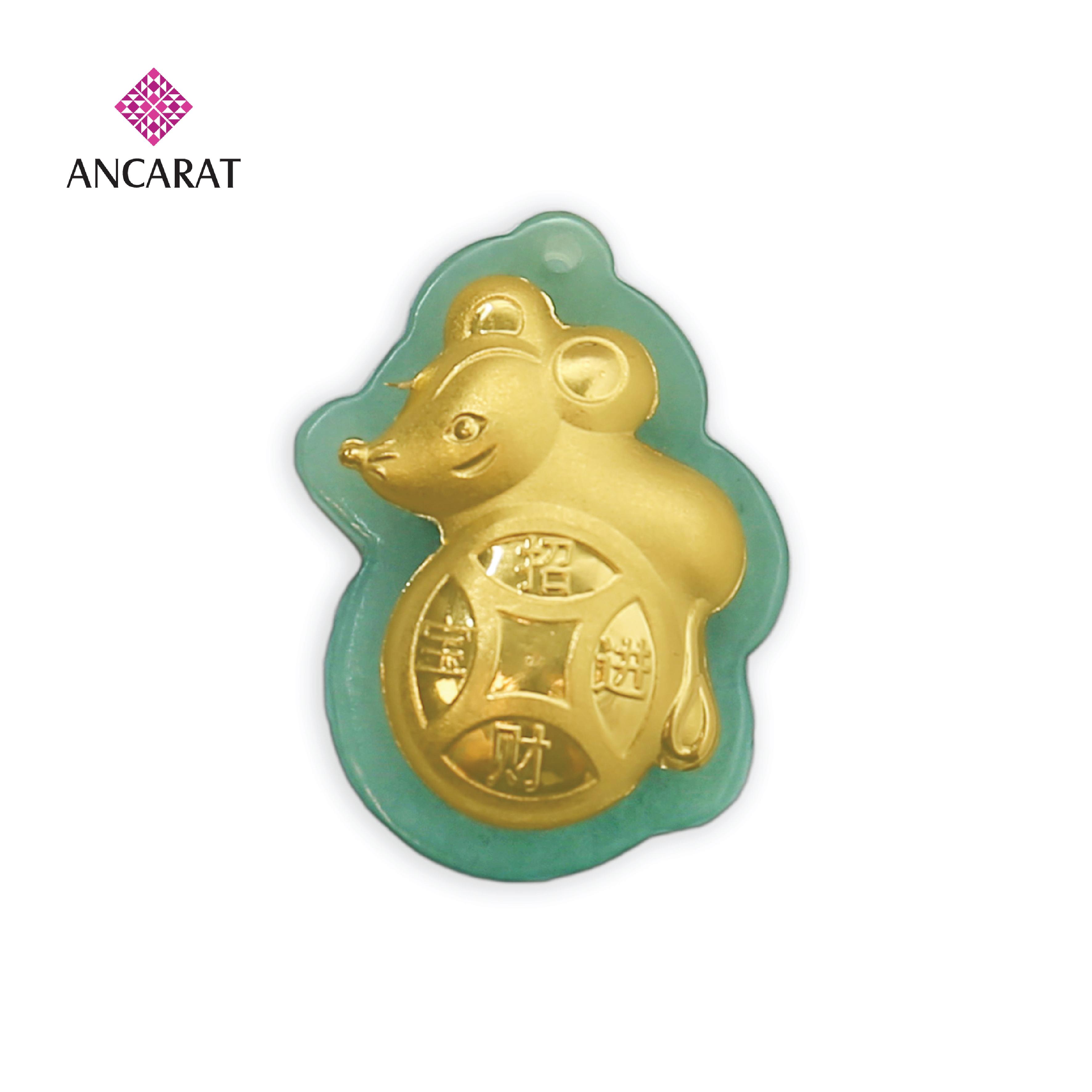 ANCARAT - Mặt dây phỉ thuý Kim tý đồng xu - Miễn phí tết dây đeo cổ