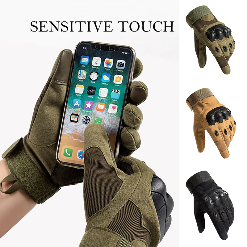 Găng tay xe máy Găng tay xe đạp Găng tay quân sự Găng tay xe đạp Mitten Ski ngoài trời Airsoft Leo núi Găng tay chiến đấu Găng tay Color: Khaki A Size: XL
