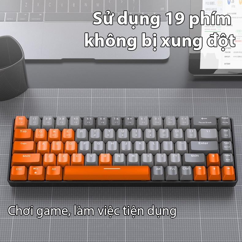 Bàn phím cơ Coputa Bàn phím cơ Bluetooth không dây laptop máy tính gaming cao cấp K68