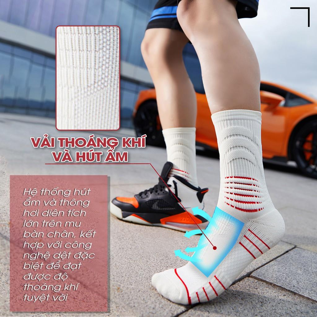 Tất bóng rổ cao cấp VEIDOORN - Công nghệ dệt 3D Knitted, Mềm Mại, Thoáng Khí - VT003 - AMBERVIETNAM