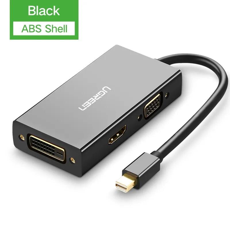 Ugreen UG20418MD114TK Màu Đen Bộ chuyển đổi Mini displayport sang HDMI + VGA + DVI nhựa ABS - HÀNG CHÍNH HÃNG