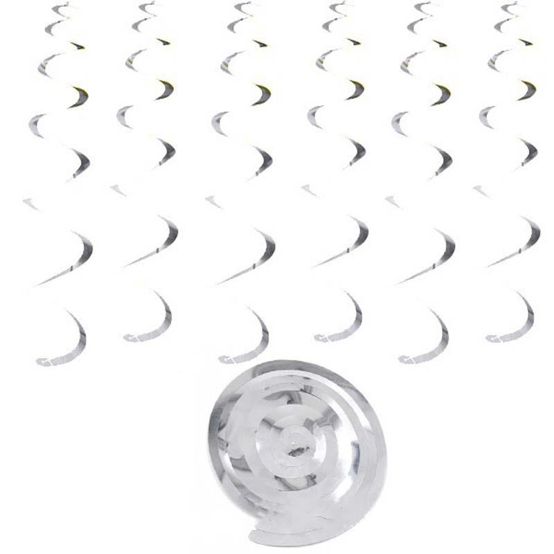 Bộ 6 dây xoắn nhiều màu treo trần nhà trang trí Giáng Sinh