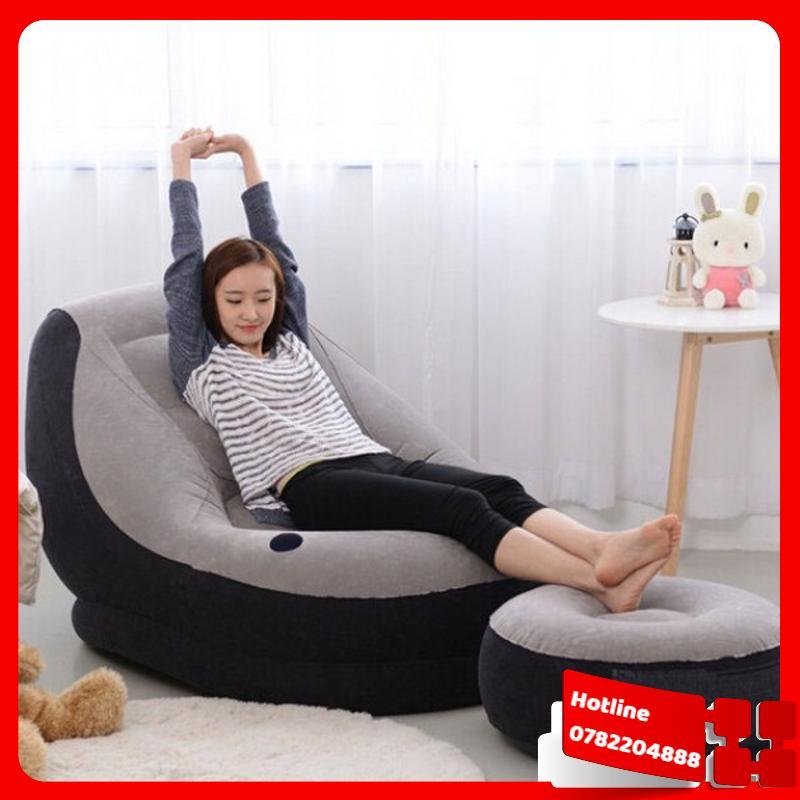 Ghế Hơi Tựa Lưng Cao Cấp + Tặng Kèm Bơm Điện 2 Chiều - Loại Tốt