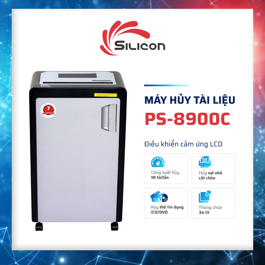 Máy Hủy Tài Liệu Silicon PS-8900C - Chính hãng