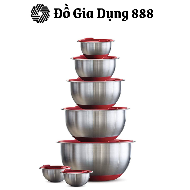 Set Âu Trộn Thực Phẩm 14 Món Tramontina, Chất Liệu Thép Không Gỉ, Dùng Được Với Bếp Từ, Lò Nướng, Lò Vi Sóng, Nhập Đức