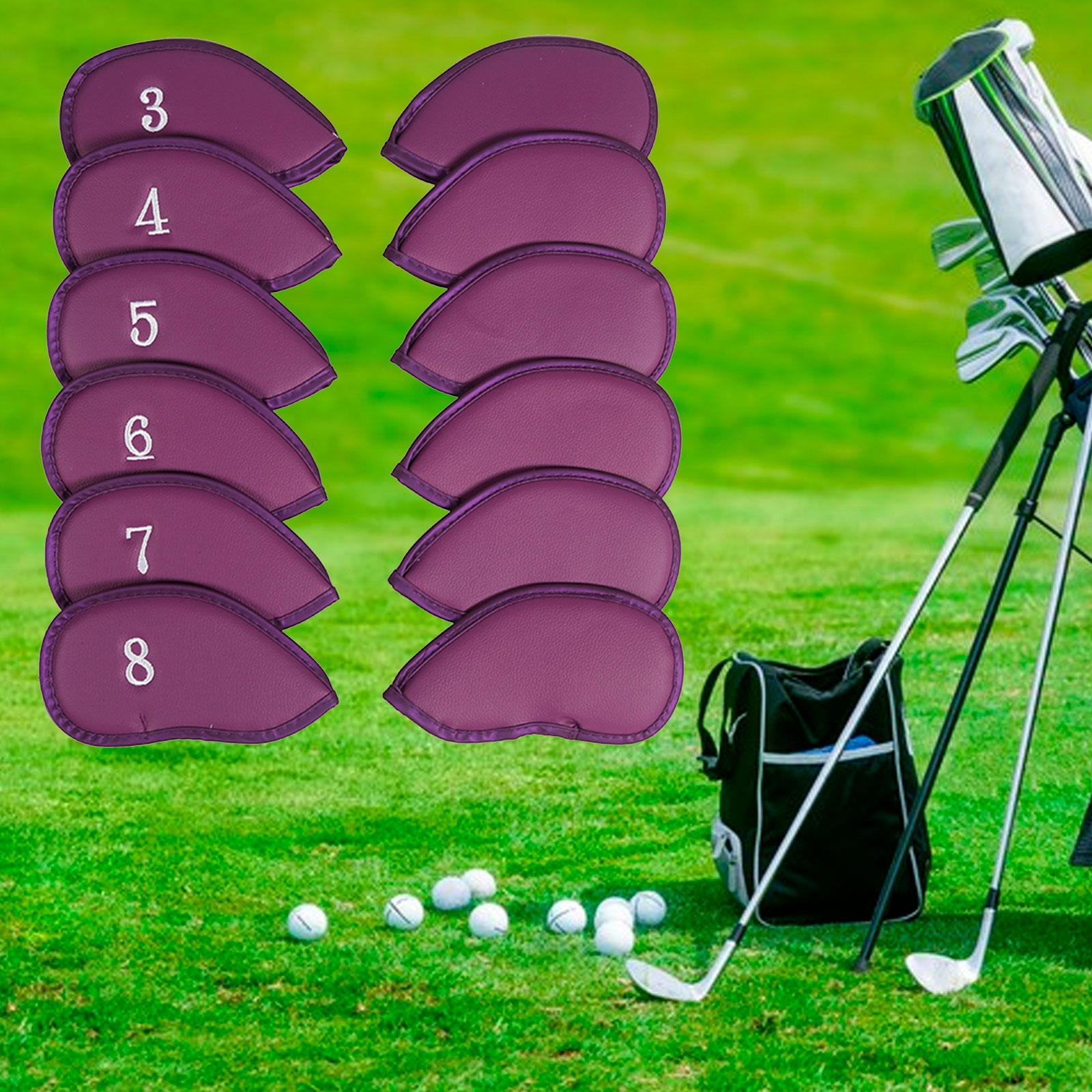 12Pcs Golf Iron Covers Set Golf Club Head Covers Gift, Embroidered Cover Head Protector with Number Tags for Most Irons Head, Travel