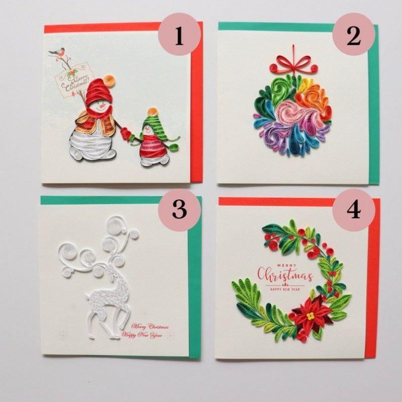 THIỆP QUILLING NOEL NHIỀU MẪU