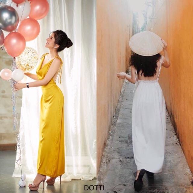 ANH THAT- ảnh cuối Đầm maxi cổ đổ Hara chất lụa lở lưng