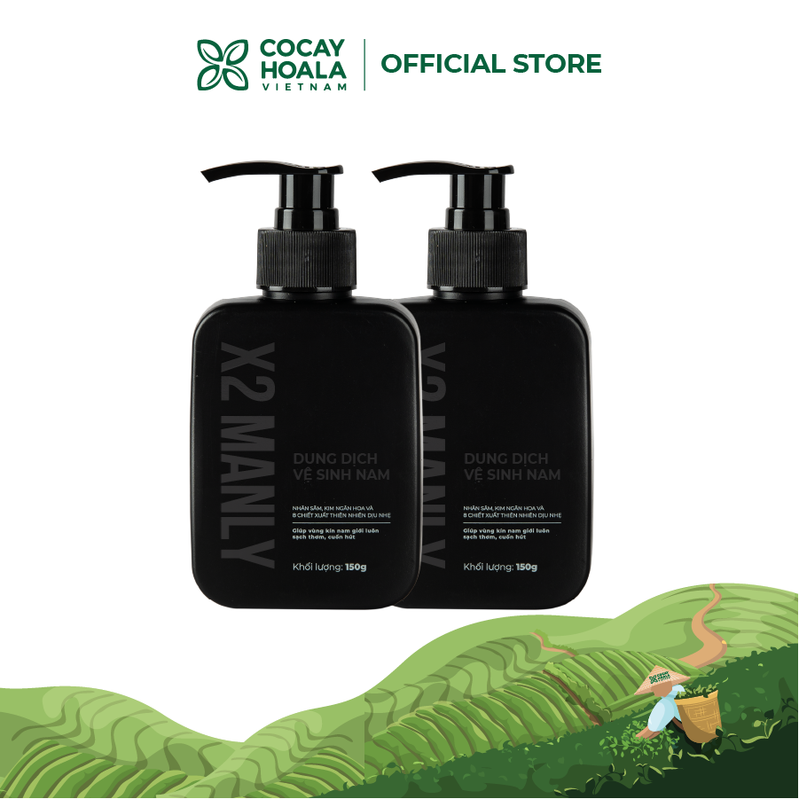 Combo 2 chai Dung Dịch Vệ Sinh Nam X2 Manly - Làm sạch tức thì Lưu hương 24h dung tích 150g Cocayhoala (Combo 2 chai)