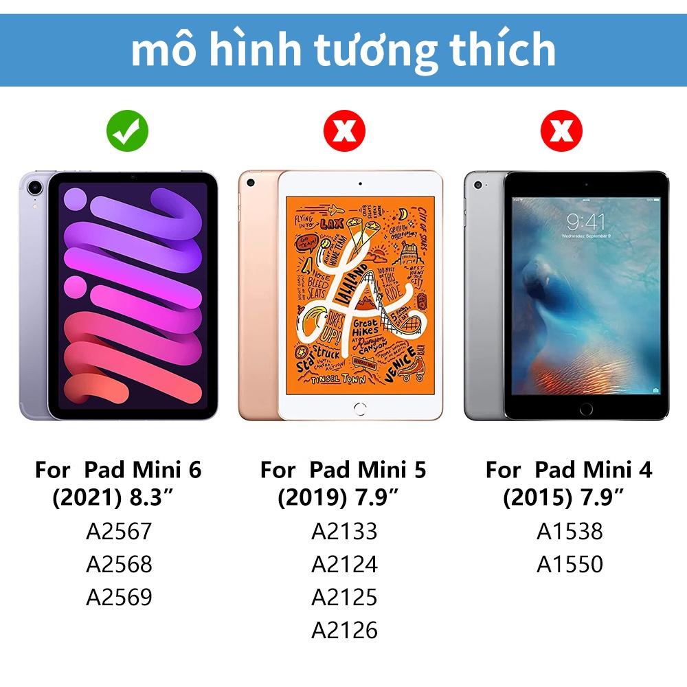 A1863 - Bàn Phím Không Dây Dành Cho iPad Mini 6 Có Ốp Lưng Từ Tính Có Đèn Nền Bàn Phím Xoay
