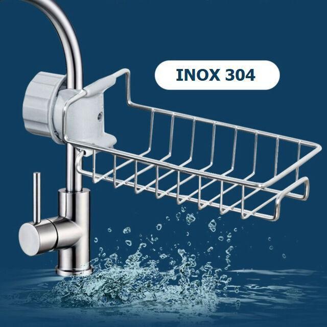 Kệ inox gắn vòi nước thông minh. Kệ treo bồn rửa chén, bát