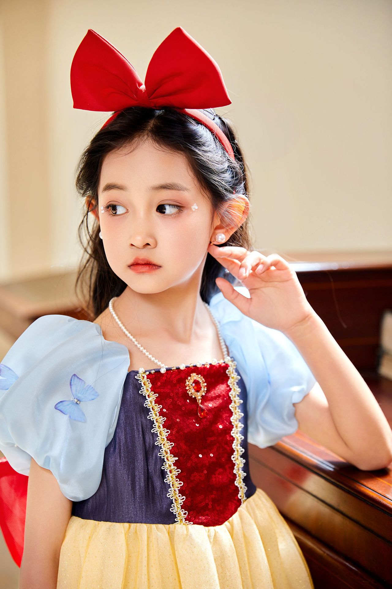 Đầm công chúa bạch tuyết cho bé gái hóa trang cosplay Halloween (tặng kèm cài tóc)