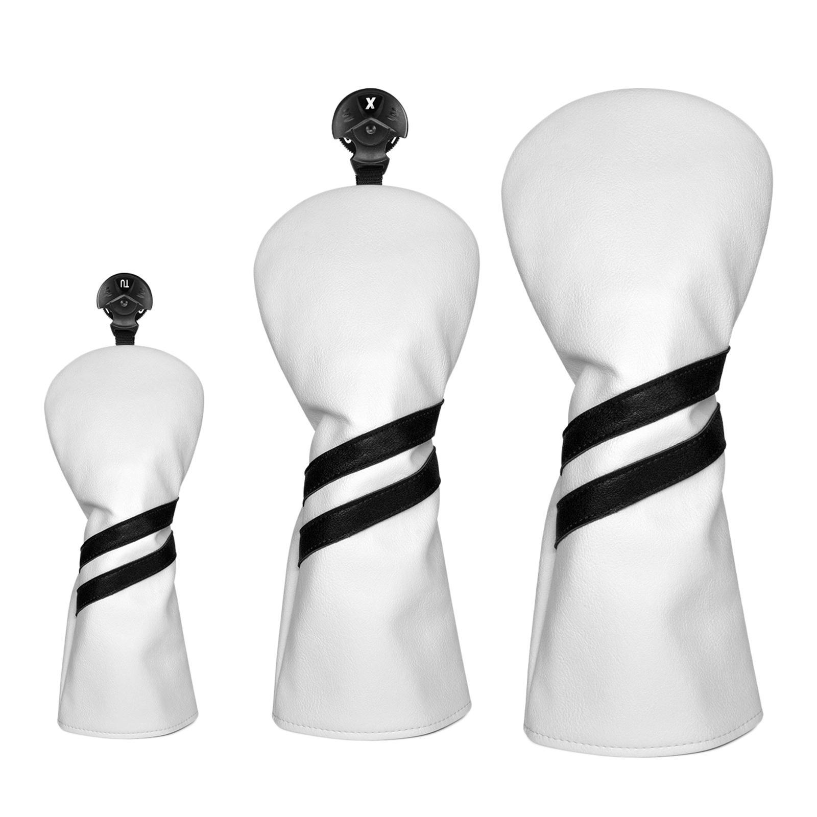 3x Golf Cover Headcover with Interchangeable Number Tag Protector