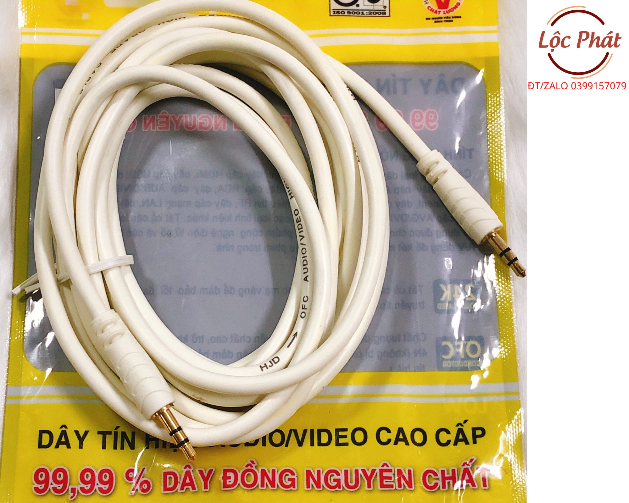 (1,8 mét). Dây 2 đầu 3.5mm HJD Đồng Nguyên Chất