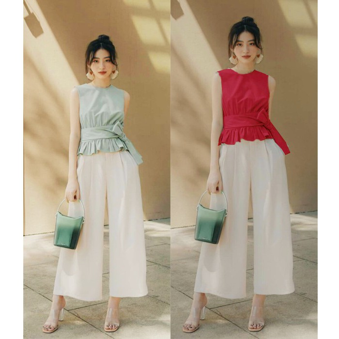 ÁO PEPLUM THẮT NƠ RUBY