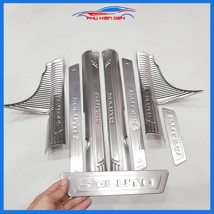 Bộ nẹp bước chân inox ô tô Kia Soluto 2018-2019-2020-2021-2022 chống trầy làm đẹp ô tô