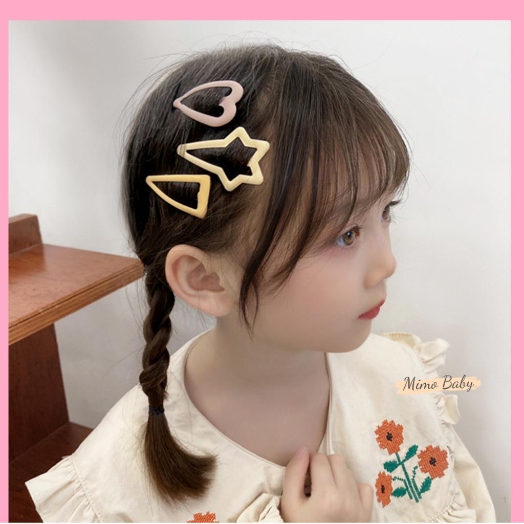 Set 3 kẹp tóc sơn lì phong cách hàn quốc xinh xắn cho bé gái KT31 Mimo Baby