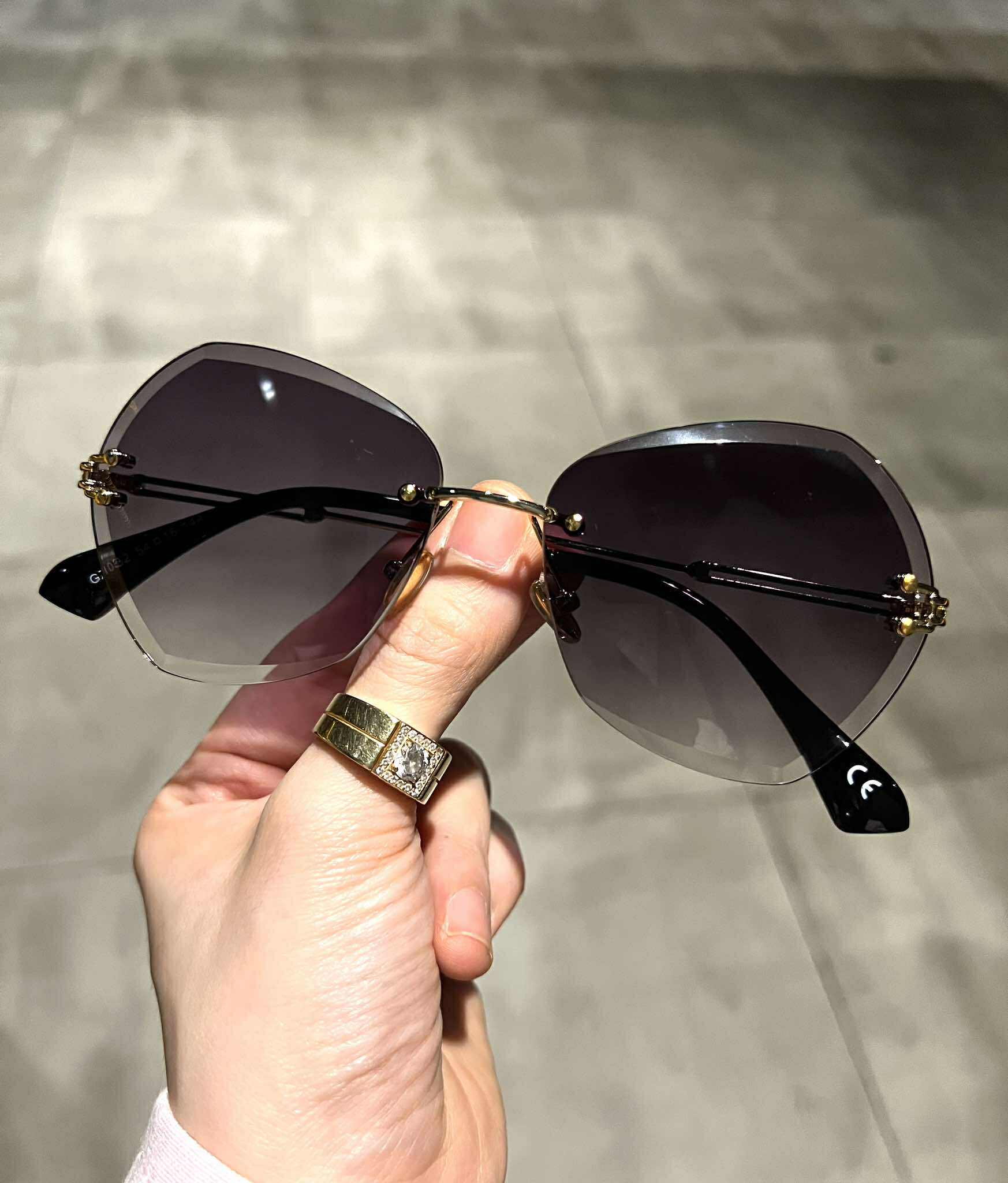 Kính mát thời trang cao cấp Mắt khoan kiểu dáng không viền sành điệu