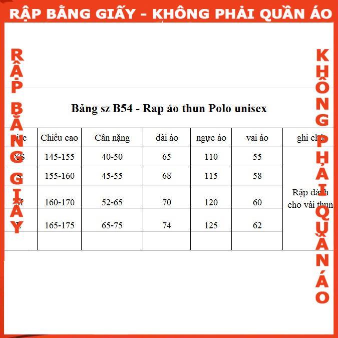 Rập giấy áo polo unisex mã B54 (BẢN VẼ)
