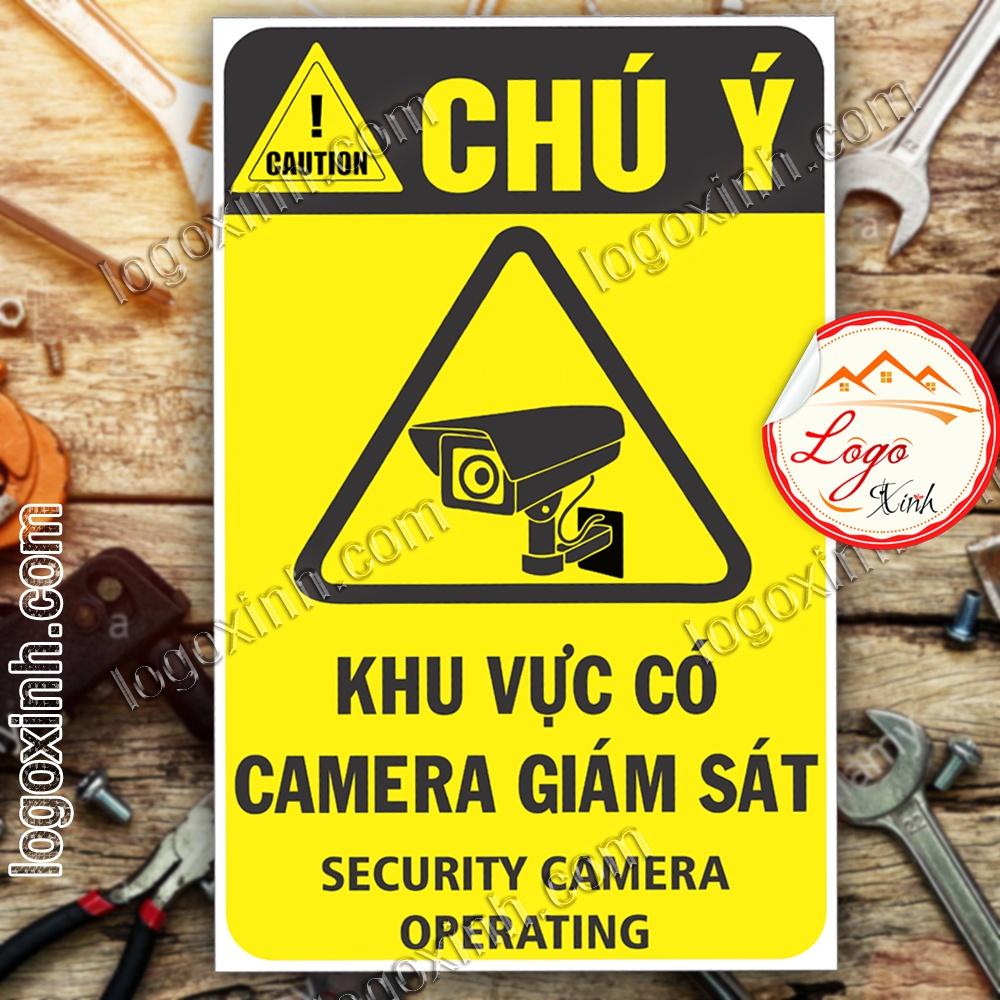 LOGO TEM STICKER CẢNH BÁO KHU VỰC CÓ CAMERA GIÁM SÁT, SECURITY CAMERA CCTV IS OPERATING - BIỂN CẢNH BÁO AN TOÀN LAO ĐỘNG