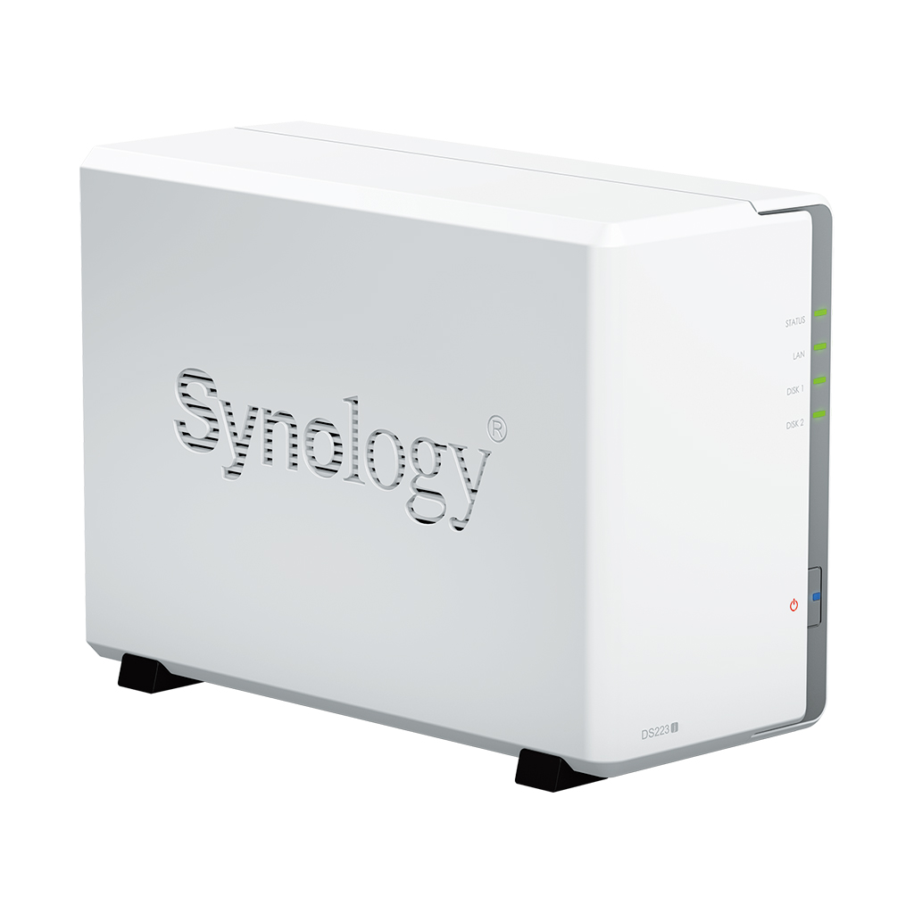 Bộ lưu trữ mạng NAS Synology DS223j CPU Realtek RTD1619B 4-core 1.7GHz, RAM 1GB, LAN 1GbE, 2 khay ổ cứng - Hàng chính hãng