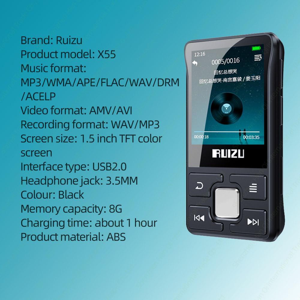 Máy nghe nhạc MP3 MP4 bluetooth RUIZU X55 - Hàng chính hãng